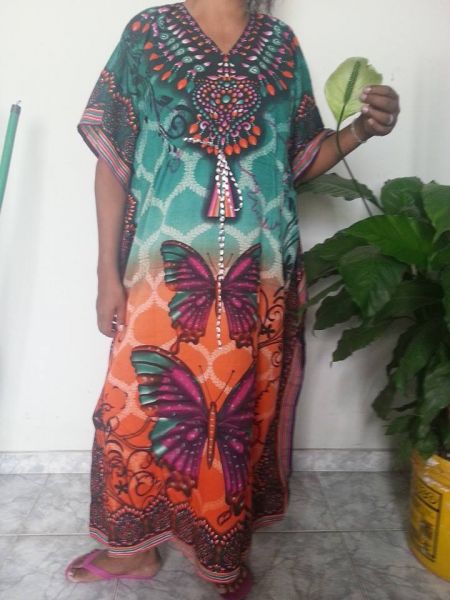 Vestido Longo de Seda Estampado