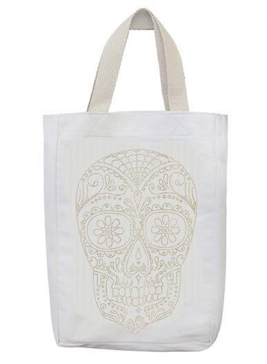 Ecobag de Stass Caveira Mexicana Dourada